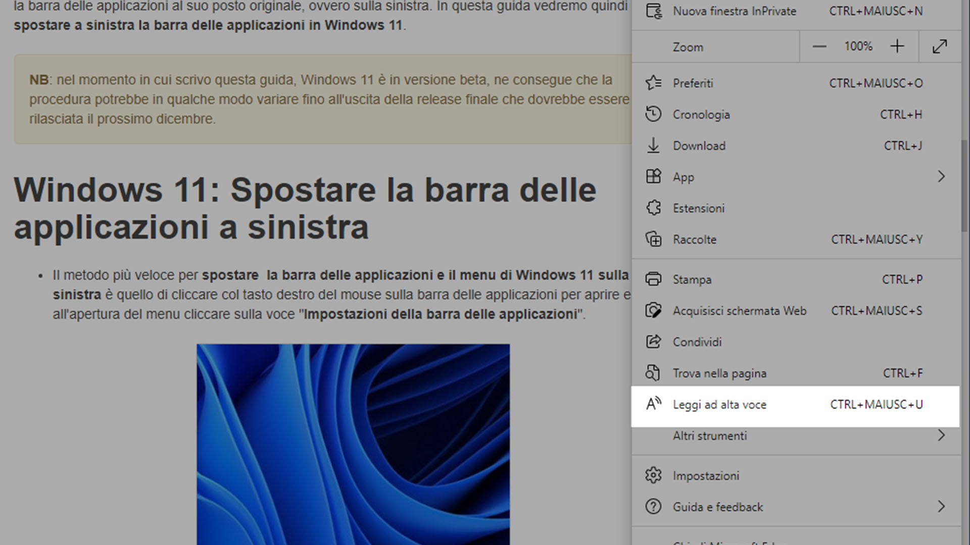 far-leggere-il-testo-ad-edge